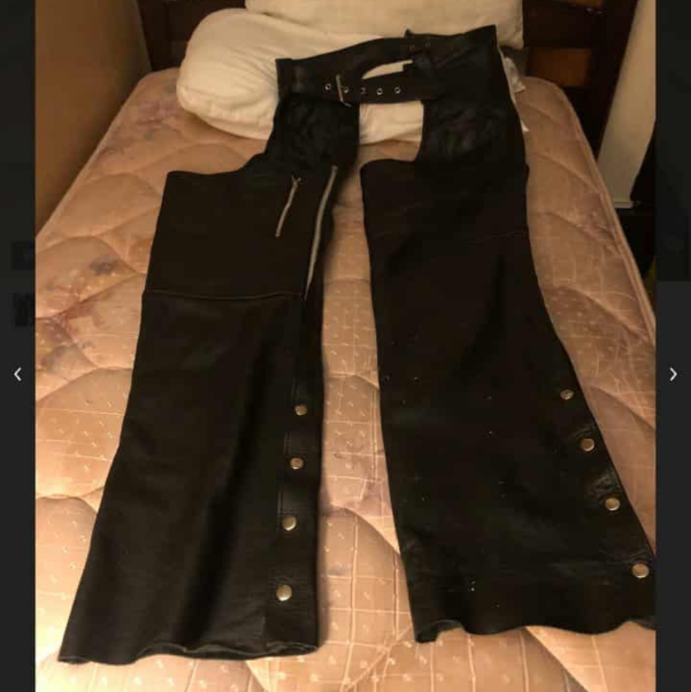 Element Black Leather Motorcycle Chaps